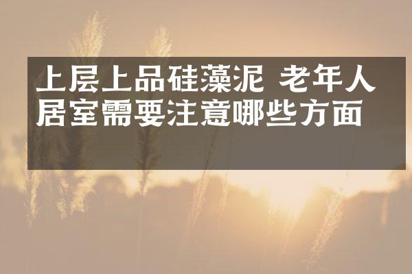 上层上品硅藻泥 老年人的居室需要注意哪些方面？