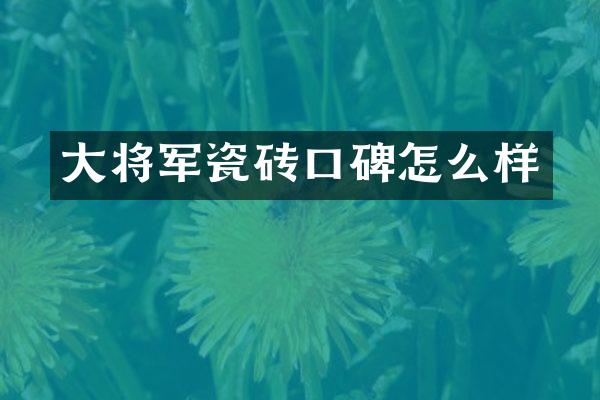 大将军瓷砖口碑怎么样