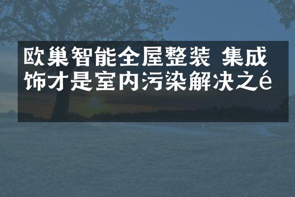欧巢智能全屋整装 集成墙饰才是室内污染解决之道