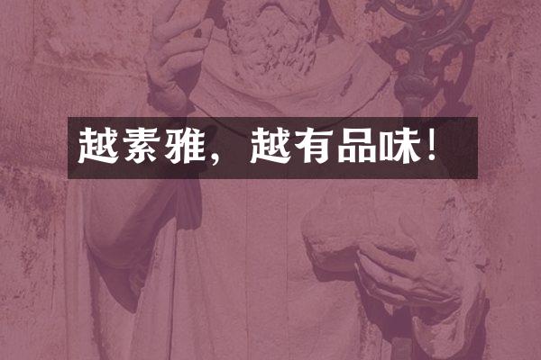 越素雅，越有品味！